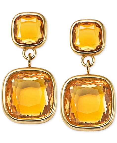 michael kors gold tone earrings|michael kors citrine earrings.